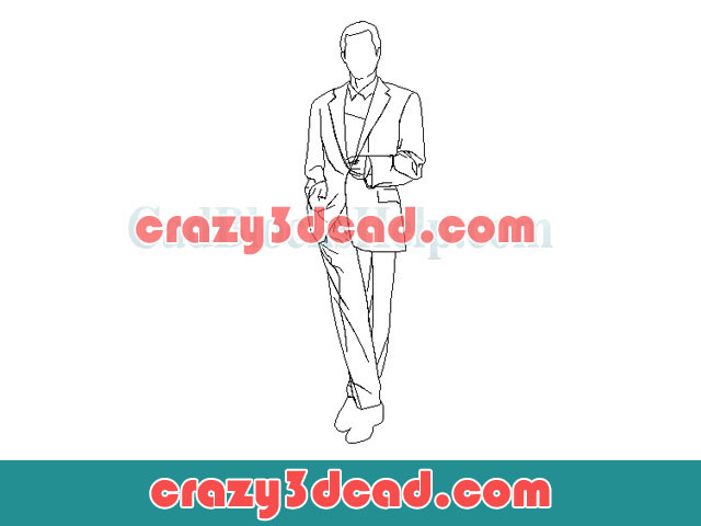 Business casual character cad blocks